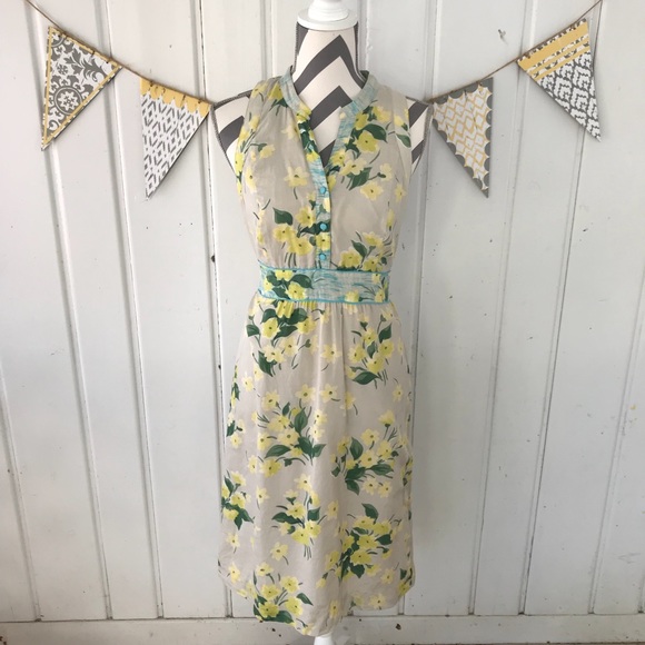 Anthropologie Dresses & Skirts - Anthropologie Maeve Dutch Yellow Floral Silk Dress